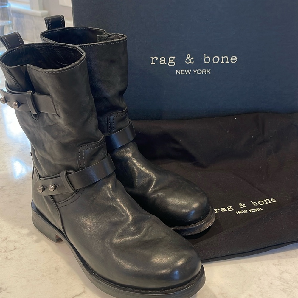 Rag & Bone Leather Motto Boots